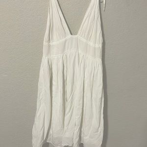 white garage dress